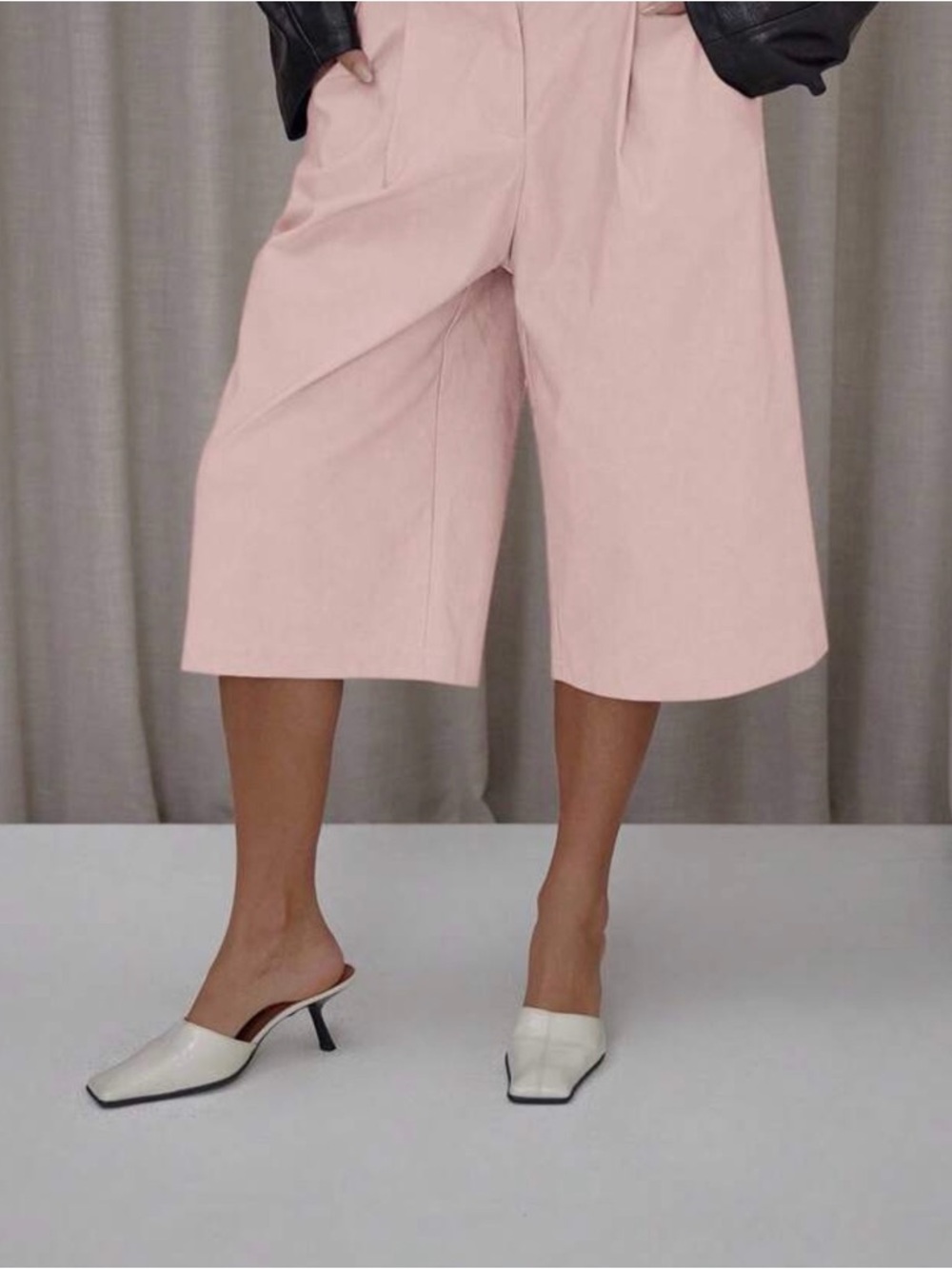 Blush Wide-Leg Culotte Shorts